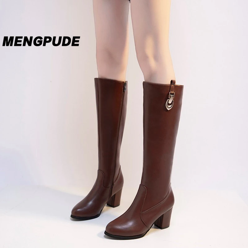 MPD Fashion Knee-high Boots Women Pointed Heel Boots Round Toe Metal Decoration Boot High Heels Woman Black Brown Large Size
MPD Fashion Knee-high Boots Women Pointed Heel Boots Round Toe Metal Decoration Boot High Heels Woman Black Brown Large Size