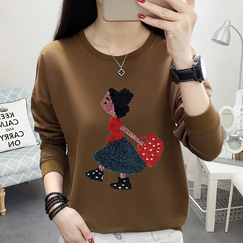 Korean Fashion Embroidery Cartoon T Shirt Women Tshirt Autumn Casual O-Neck Long Sleeves Top Tee Shirt Femme Camisetas De Mujer 
Korean Fashion Embroidery Cartoon T Shirt Women Tshirt Autumn Casual O-Neck Long Sleeves Top Tee Shirt Femme Camisetas De Mujer