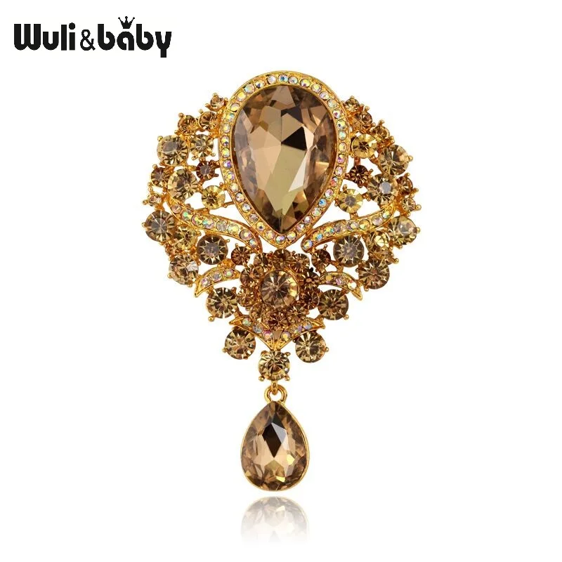 Wuli&baby Big Crystal Waterdrop Flower Brooches Women Palace Style Flower Weddings Party Casual Brooch Pins Gifts
Wuli&baby Big Crystal Waterdrop Flower Brooches Women Palace Style Flower Weddings Party Casual Brooch Pins Gifts