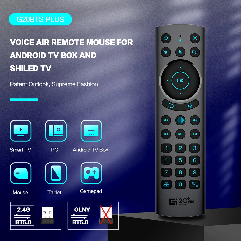 G20BTS PLUS Remote Control for Android TV BOX 2.4G Wireless Smart Voice Backlit Air Mouse Gyroscope IR Learning Remote Control
G20BTS PLUS Remote Control for Android TV BOX 2.4G Wireless Smart Voice Backlit Air Mouse Gyroscope IR Learning Remote Control