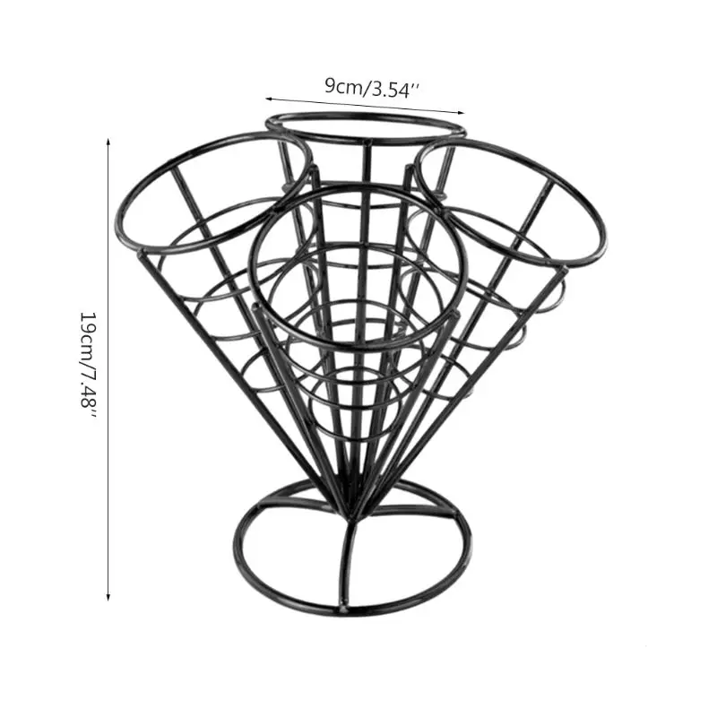 French fries rack cone basket black iron frame ice cream shape food shelf bowl
French fries rack cone basket black iron frame ice cream shape food shelf bowl