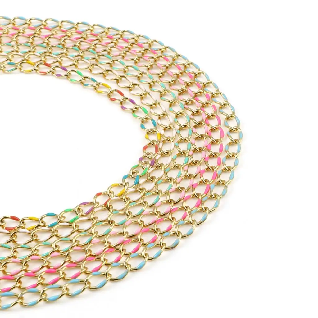 1m long Color Enamel Link Curb Chain for Jewelry Making Components Crafts DIY Jewelry Necklace Bracelet Anklet For Women 11x7mm 
1m long Color Enamel Link Curb Chain for Jewelry Making Components Crafts DIY Jewelry Necklace Bracelet Anklet For Women 11x7mm