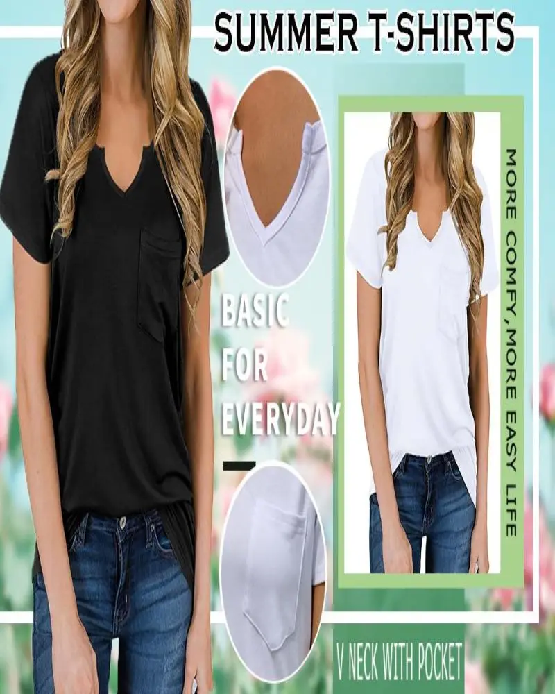 2021 Women's Short Sleeve Cute T-Shirt With Special Heart V-Neck Basic Tees Summer Tops With Pockets - 1.5 Inches 512030
2021 Women's Short Sleeve Cute T-Shirt With Special Heart V-Neck Basic Tees Summer Tops With Pockets - 1.5 Inches 512030