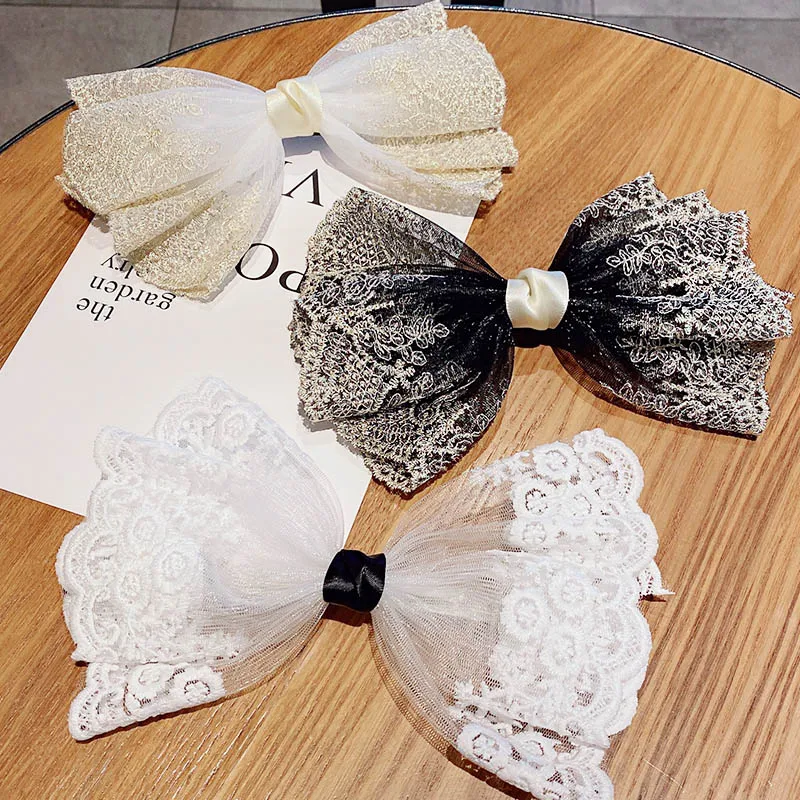 New Women Girls Elegant Lace Chiffon Big Bow Hair Clips Sweet Headband Hair Ornament Hairpins Barrettes Fashion Hair Accessories
New Women Girls Elegant Lace Chiffon Big Bow Hair Clips Sweet Headband Hair Ornament Hairpins Barrettes Fashion Hair Accessories