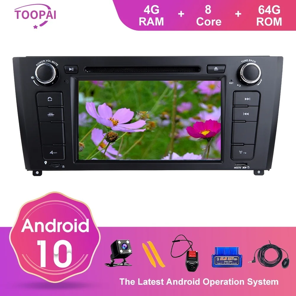 Автомобильный мультимедийный плеер TOOPAI на Android 10 7 дюймов для BMW I20 1 E88 E82 E81 E87 2004 2005