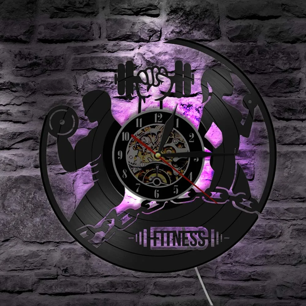 Fitness Wall Clock Sports GYM Wall Art Dumbbell Vintage Vinyl Record Wall Clock Bodybuilding Room Decor Fitness Christmas Gifts 
Fitness Wall Clock Sports GYM Wall Art Dumbbell Vintage Vinyl Record Wall Clock Bodybuilding Room Decor Fitness Christmas Gifts