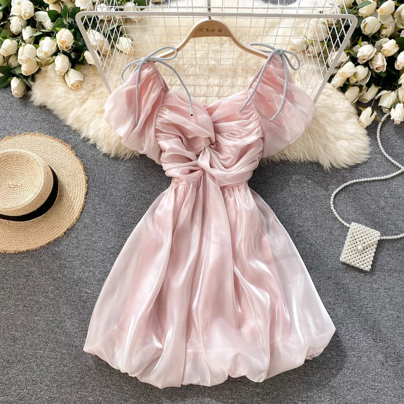Summer Korean Fashion Elegant Party Fairy Dress Women Japanese Kawaii Sweet Bow Lace-up Mini Dress Puff Sleeve Casual Robe Femme
Summer Korean Fashion Elegant Party Fairy Dress Women Japanese Kawaii Sweet Bow Lace-up Mini Dress Puff Sleeve Casual Robe Femme