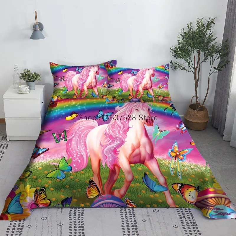 Cartoon Pink Horse Bed Sheet Set 3D Printed Polyester Bed Flat Sheet With Pillowcase Bed Linen Gifts For Kids Fashion Design
Cartoon Pink Horse Bed Sheet Set 3D Printed Polyester Bed Flat Sheet With Pillowcase Bed Linen Gifts For Kids Fashion Design