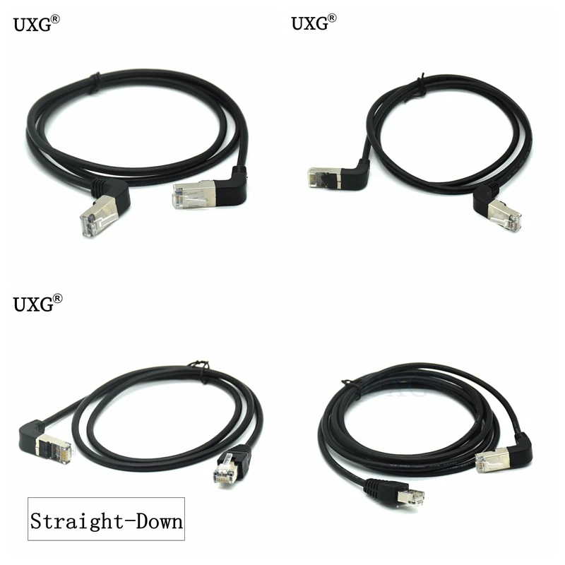 

Double Elbow Down & Up Angled 90 Degree cat5e 8P8C FTP STP UTP Cat 5e Ethernet Network Cable RJ45 Lan Patch Cord 0.5m-5m