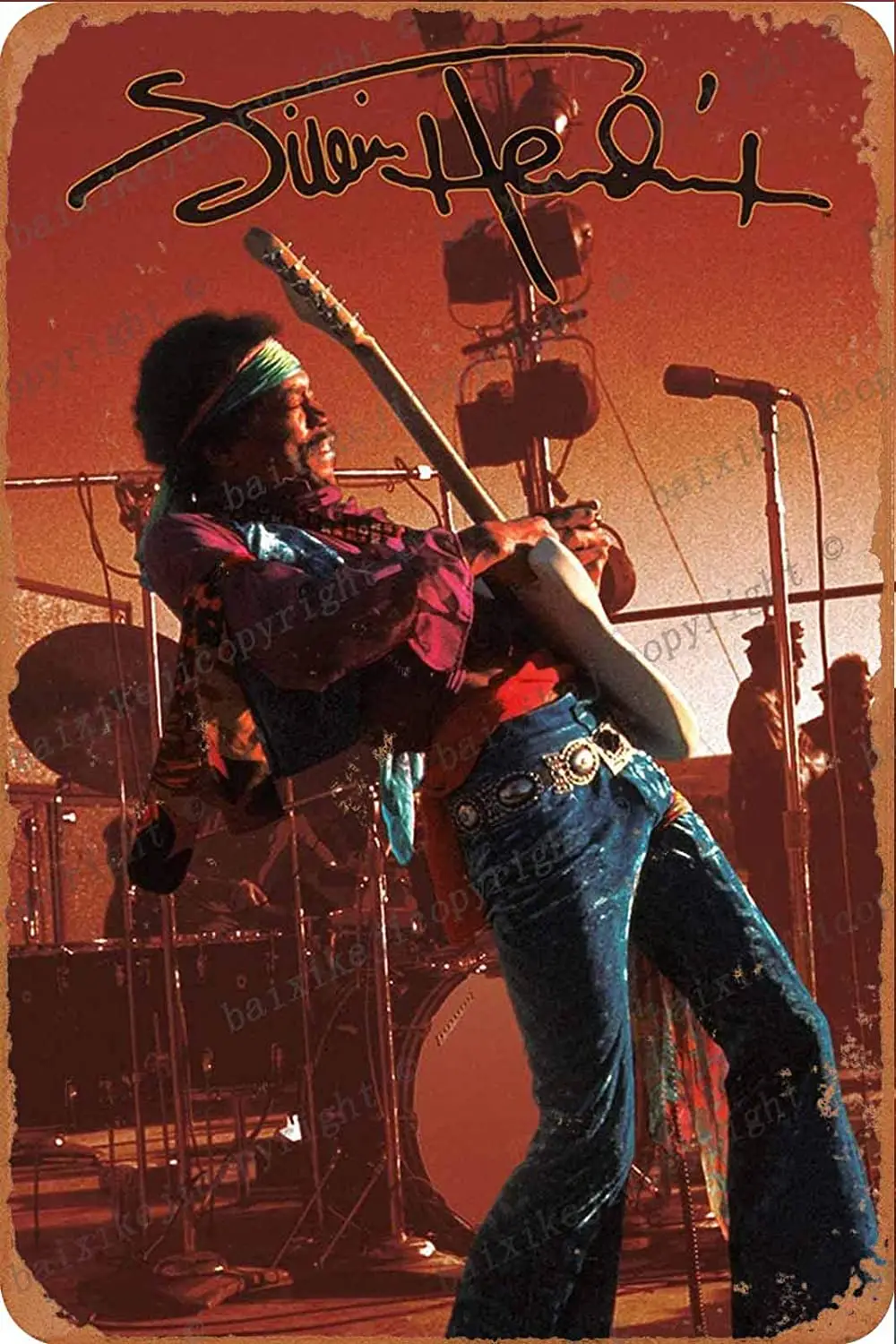 Jimi Hendrix Live on Stage Tin Sign Vintage Metal Sign Poster Home Wall Decor Cafe Bar Pub Club Gift
Jimi Hendrix Live on Stage Tin Sign Vintage Metal Sign Poster Home Wall Decor Cafe Bar Pub Club Gift