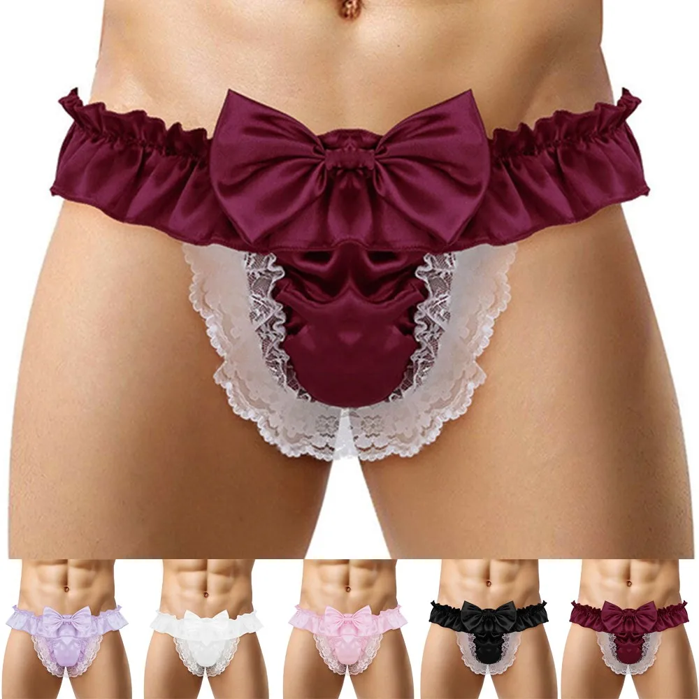 Emulation Silk Sissy Panties Men Underwear Sexy Lace G-String Thong Briefs Sexy Underwear Men's Erotic Lingerie A40
Emulation Silk Sissy Panties Men Underwear Sexy Lace G-String Thong Briefs Sexy Underwear Men's Erotic Lingerie A40