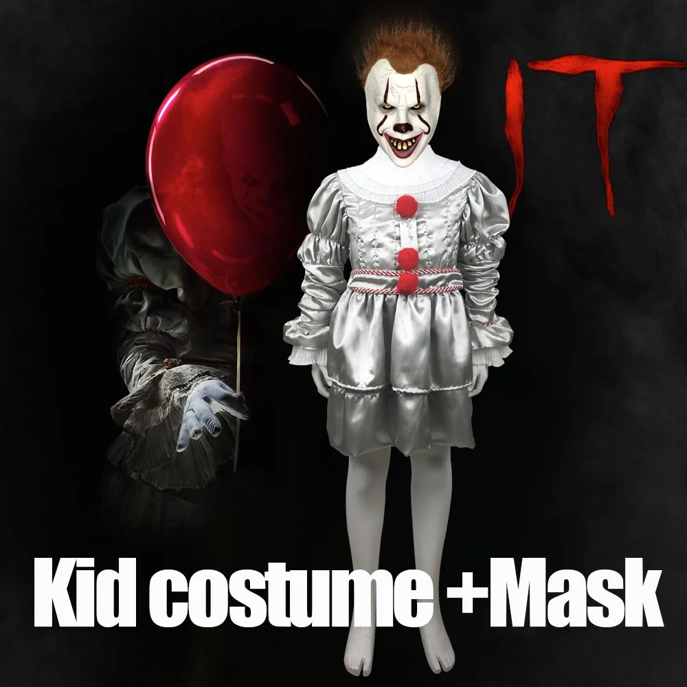 Детский Джокер Pennywise маска для косплея Stephen King It глава Two 2 ужасный клоун Хэллоуин