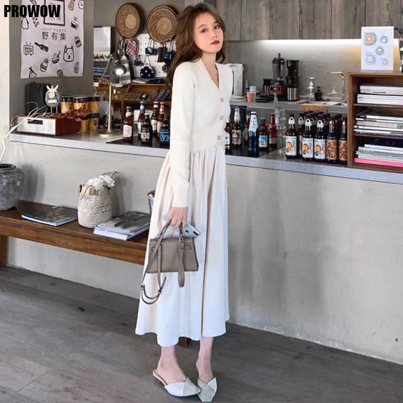 One-Piece Korean Dress Elegant Women Sweater Knitted Dresses 2020 Autumn Winter Women'S Long Sleeve V-Neck Dress Knitt Sweater
One-Piece Korean Dress Elegant Women Sweater Knitted Dresses 2020 Autumn Winter Women'S Long Sleeve V-Neck Dress Knitt Sweater