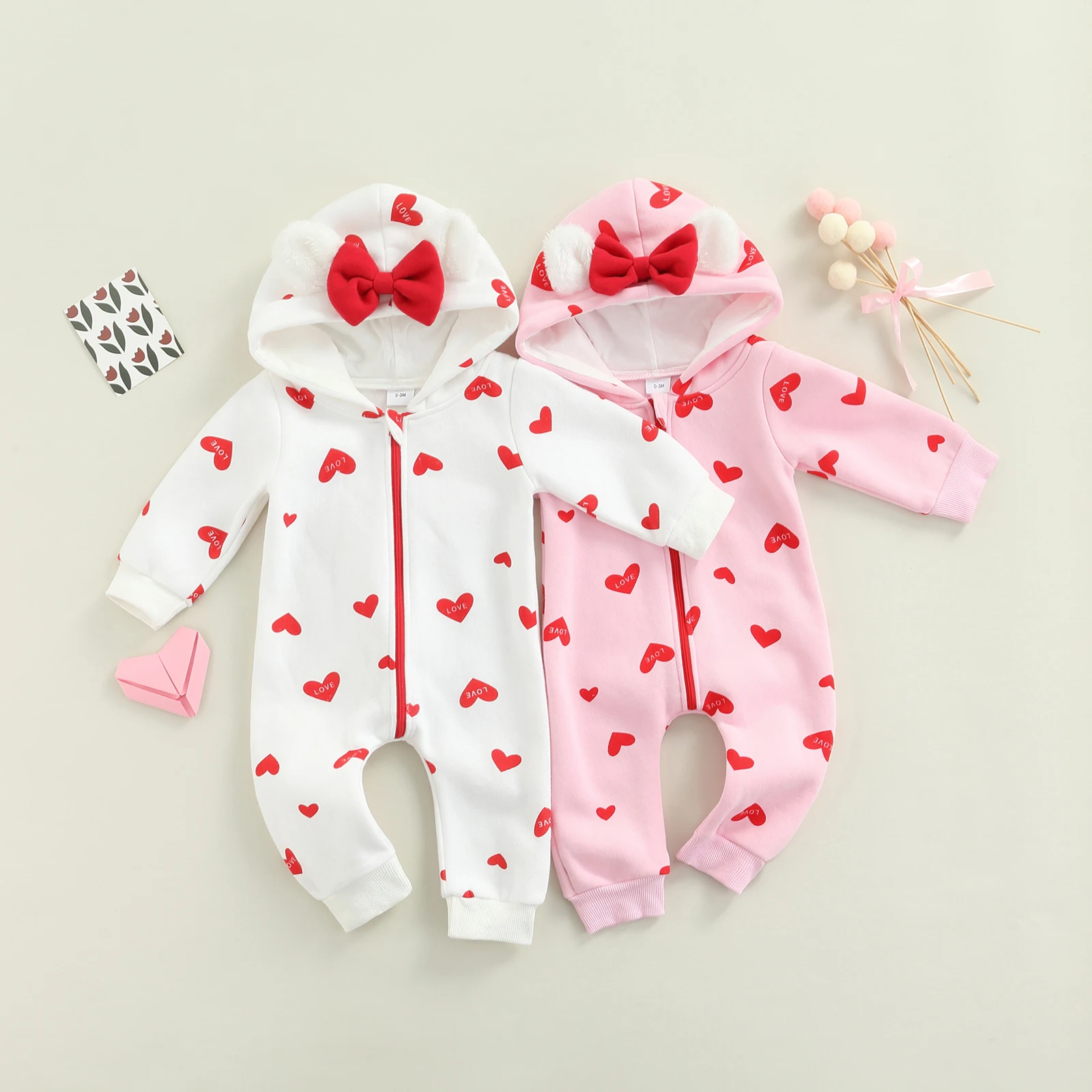 Lioraitiin 0-18M Baby Girls Valentines Days Cute Romper 0-18M Heart Printed Ear Hooded Long Sleeve Zipper Warm Jumpsuits
Lioraitiin 0-18M Baby Girls Valentines Days Cute Romper 0-18M Heart Printed Ear Hooded Long Sleeve Zipper Warm Jumpsuits