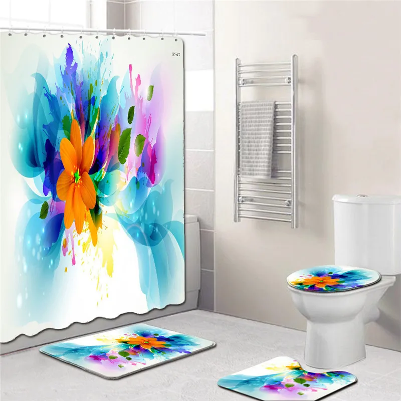 4pcs/Set Elegant Flowers Pattern Shower Curtain Mat Set Non Slip Rugs Carpet for Bathroom Mat Toilet Bath
4pcs/Set Elegant Flowers Pattern Shower Curtain Mat Set Non Slip Rugs Carpet for Bathroom Mat Toilet Bath