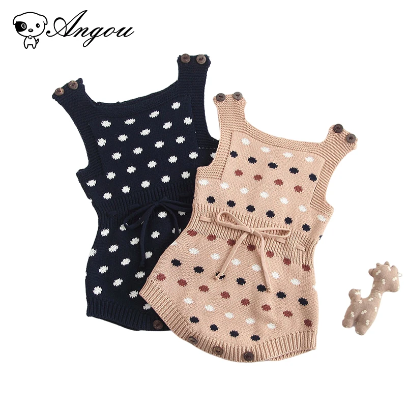 Angou Spring Autumn Baby Boys Girls Rompers Knitted Dot Sleeveless Overalls Jumpsuits Clothes Child Baby Girl Romper Clothing
Angou Spring Autumn Baby Boys Girls Rompers Knitted Dot Sleeveless Overalls Jumpsuits Clothes Child Baby Girl Romper Clothing