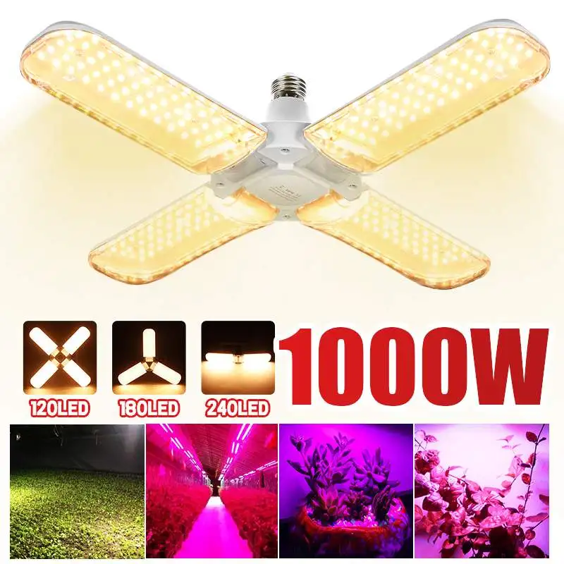 500/800/1000W LED Grow Lamp Foldable Full Spectrum LED Plant Growth Lamp Indoor Grow Lights E26 E27 Hydroponic Plants Grow Light
500/800/1000W LED Grow Lamp Foldable Full Spectrum LED Plant Growth Lamp Indoor Grow Lights E26 E27 Hydroponic Plants Grow Light