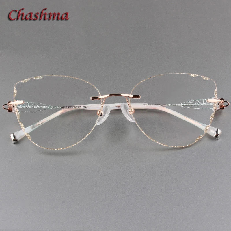 Chashma Cat Eye Titanium Prescrpiton Glasses Diamond Women Rimless Optical Frames Tint Colored Lenses
Chashma Cat Eye Titanium Prescrpiton Glasses Diamond Women Rimless Optical Frames Tint Colored Lenses