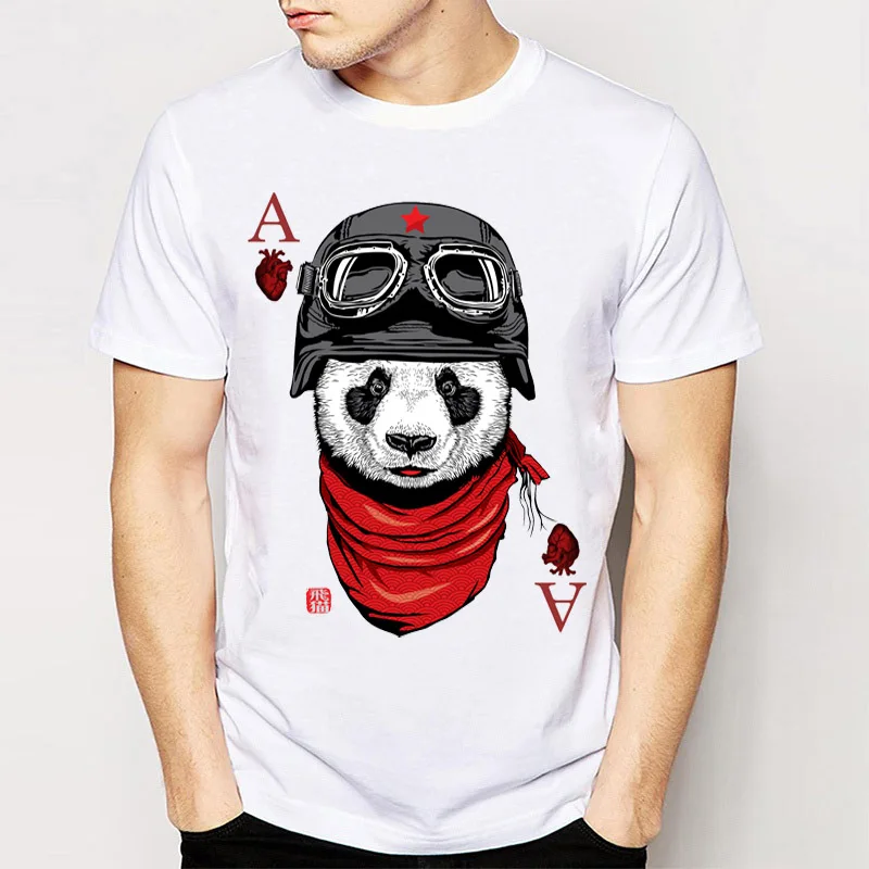 Футболка мужская с принтом сердца Эйс покера модная тенниска забавным панды