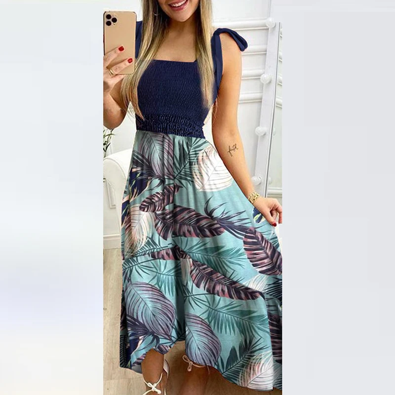 2021 Summer Floral Print Beach Holiday Dress Sexy Off Shoulder Sling Bow Party Dress Spring Elastic Waist Irregular Women Dress
2021 Summer Floral Print Beach Holiday Dress Sexy Off Shoulder Sling Bow Party Dress Spring Elastic Waist Irregular Women Dress