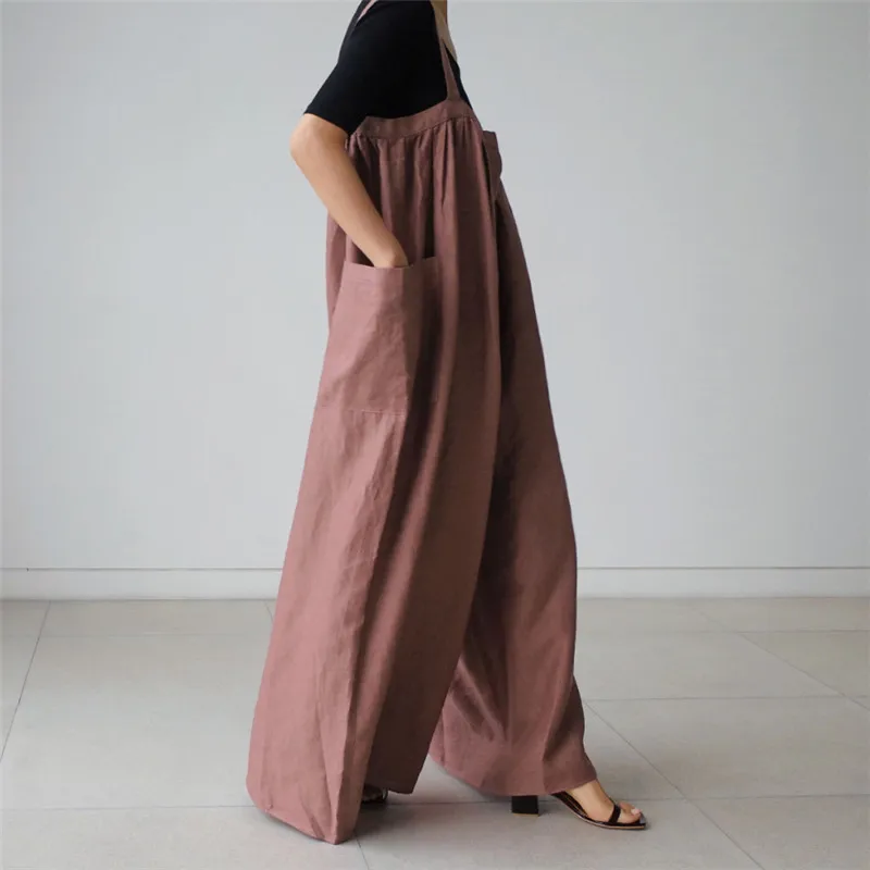 SuperAen 2021 Wide Leg Trousers Fashion Plus Size Cotton and Linen Suspenders Casual Loose Jump Suits for Women
SuperAen 2021 Wide Leg Trousers Fashion Plus Size Cotton and Linen Suspenders Casual Loose Jump Suits for Women