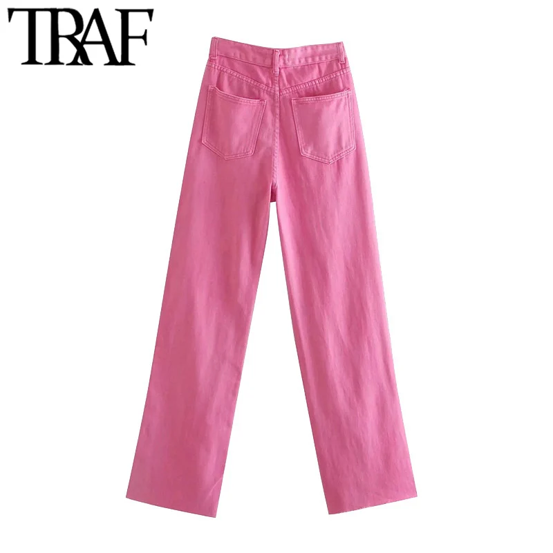 TRAF Women Chic Fashion Five Pockets Coloured Wide-leg Jeans Vintage High Waist Zipper Fly Female Denim Trousers Mujer
TRAF Women Chic Fashion Five Pockets Coloured Wide-leg Jeans Vintage High Waist Zipper Fly Female Denim Trousers Mujer