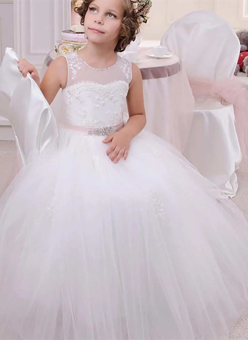 Pageant Birthday Christmas O-Neck Girls Kids Formal Wear Wedding Party Events Tulle Custom Lace Applique Flower Girls Dresses
Pageant Birthday Christmas O-Neck Girls Kids Formal Wear Wedding Party Events Tulle Custom Lace Applique Flower Girls Dresses