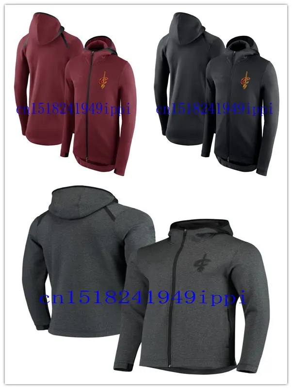 

2020 NBA Cleveland Cavaliers MEN basketball sweatshirt Showtime Therma Flex Performance Full-Zip Hoodie jacket