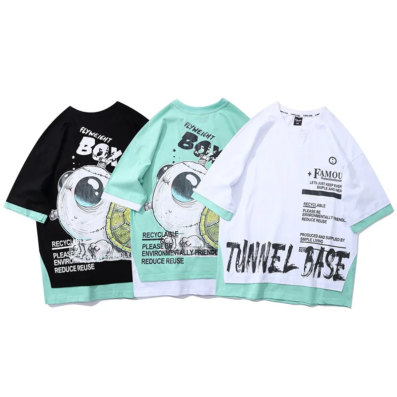 High street loose print T-shirt Street oversize tortoise cartoon print color matching Short Sleeve Tee men and women
High street loose print T-shirt Street oversize tortoise cartoon print color matching Short Sleeve Tee men and women