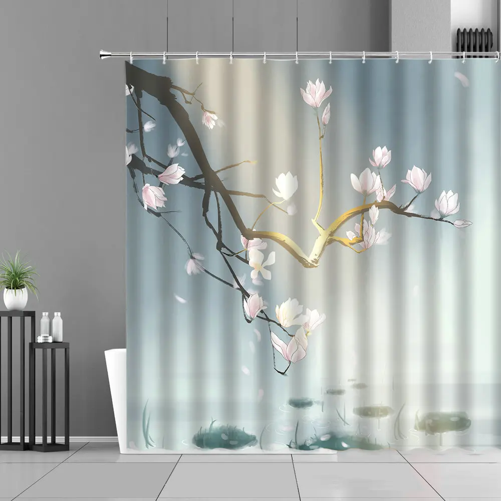 Chinese Style Flowers Tree Plants Scenery Shower Curtain White Floral Design Home Bathroom Decor Curtains Waterproof Bath Screen
Chinese Style Flowers Tree Plants Scenery Shower Curtain White Floral Design Home Bathroom Decor Curtains Waterproof Bath Screen