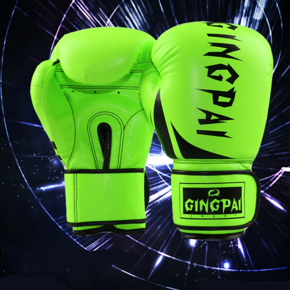 

Перчатки для кикбоксинга ММА из искусственной кожи guantes de boxeo Muay Thai karate тхэквондо тренировочные перчатки (зеленый/желтый/оранжевый/)