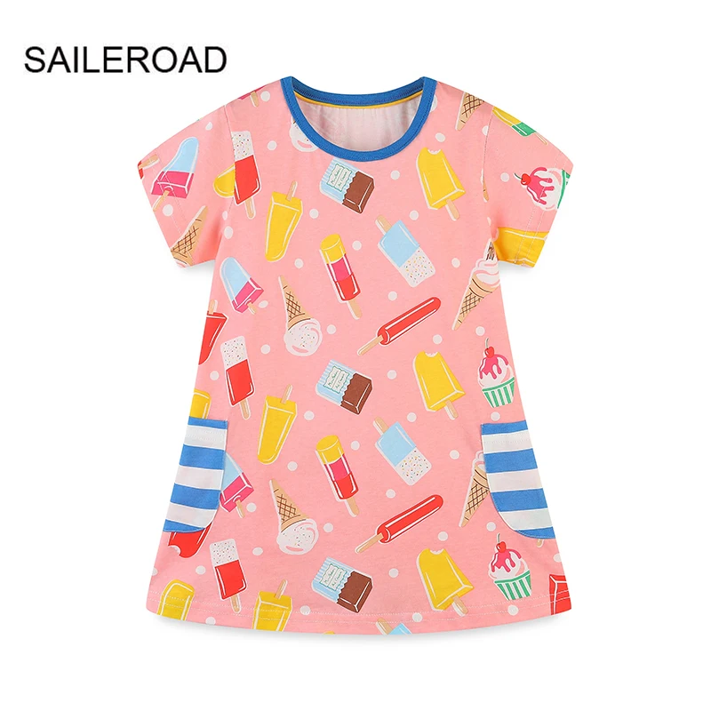SAILEROAD 2-7 Years Baby Girls Ice Cream Dress Princess Short Sleeves Dresses Children Summer Clothing for Kids
SAILEROAD 2-7 Years Baby Girls Ice Cream Dress Princess Short Sleeves Dresses Children Summer Clothing for Kids