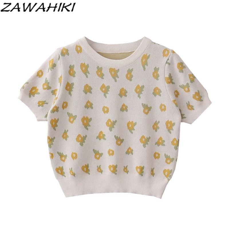 ZAWAHIKI с цветочным принтом Camisetas De Mujer; Футболка с короткими рукавами, трикотажная рубашка с o-образным вырезом на шее, 2021 футболка женская верх...
ZAWAHIKI с цветочным принтом Camisetas De Mujer; Футболка с короткими рукавами, трикотажная рубашка с o-образным вырезом на шее, 2021 футболка женская верх...