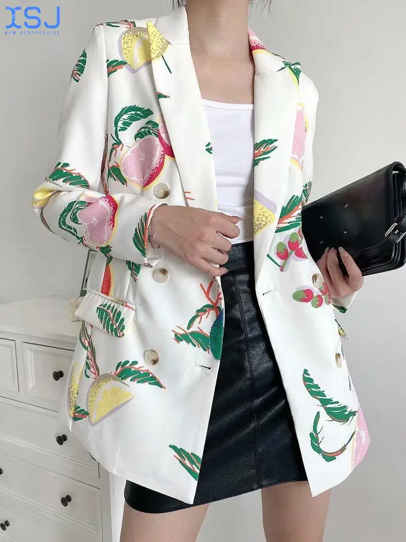 Autumn Fresh Fruit Print Suit Jacket Women's Casual Long-Sleeved Pocket White Jacket Chic Jacket Ladies Suit Jacket
Autumn Fresh Fruit Print Suit Jacket Women's Casual Long-Sleeved Pocket White Jacket Chic Jacket Ladies Suit Jacket