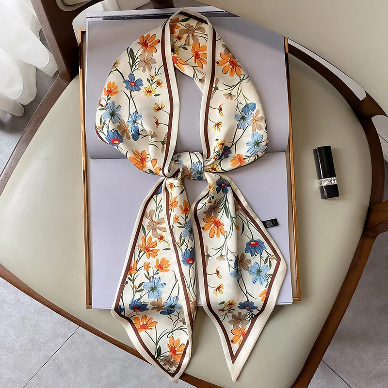 Fashion Floral Print Silk Scarf Women Thin Neck Long Scarves Narrow Office Lady Shawl Bandanas Female
Fashion Floral Print Silk Scarf Women Thin Neck Long Scarves Narrow Office Lady Shawl Bandanas Female