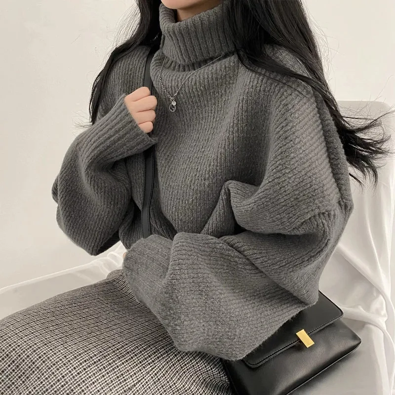 Blue Turtleneck Sweaters for Women Fall Winter 2022 New Pullovers Short Knitted Loose Korean Top Fashion Casual Jumpers
Blue Turtleneck Sweaters for Women Fall Winter 2022 New Pullovers Short Knitted Loose Korean Top Fashion Casual Jumpers
