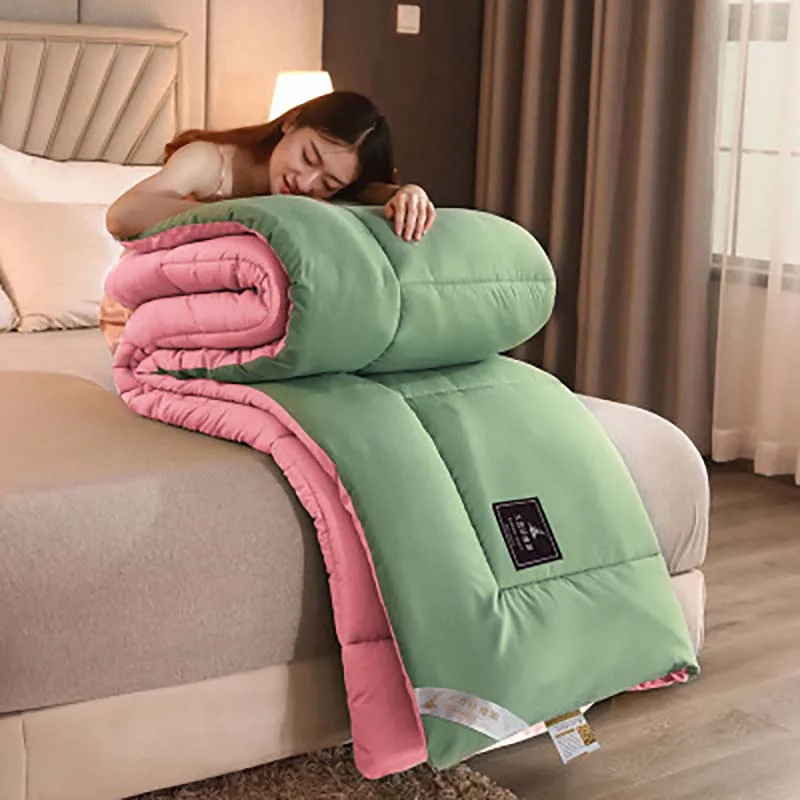 Solid Winter Comforter Quilt Blue Washed Thick Warm Pink Thicken Blanket for Autumn Home Textile Full King 220*240cm
Solid Winter Comforter Quilt Blue Washed Thick Warm Pink Thicken Blanket for Autumn Home Textile Full King 220*240cm
