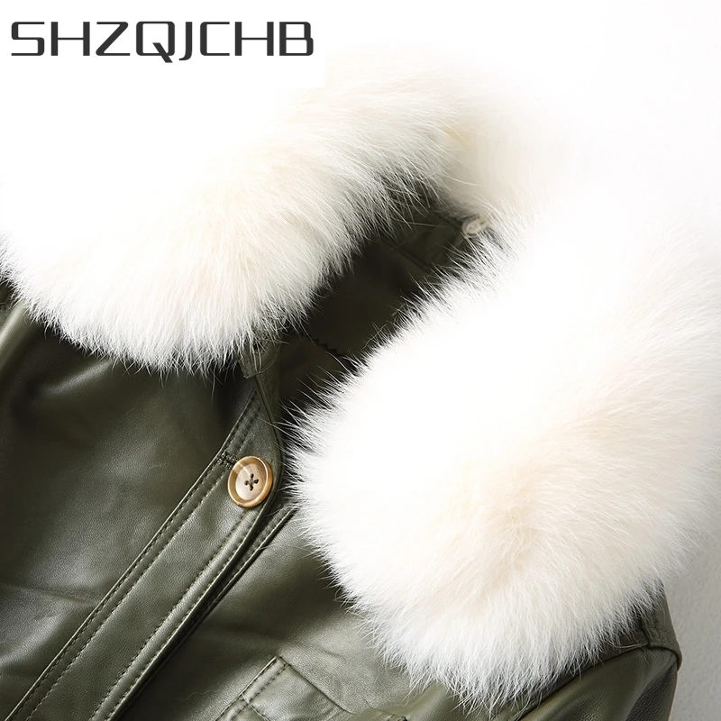 JCHB 2021 Brand Genuine Leather Jacket Women Winter Fox Fur Collar Sheepskin Long Down Coat Elegant Runway Single Breasted Warm 
JCHB 2021 Brand Genuine Leather Jacket Women Winter Fox Fur Collar Sheepskin Long Down Coat Elegant Runway Single Breasted Warm
