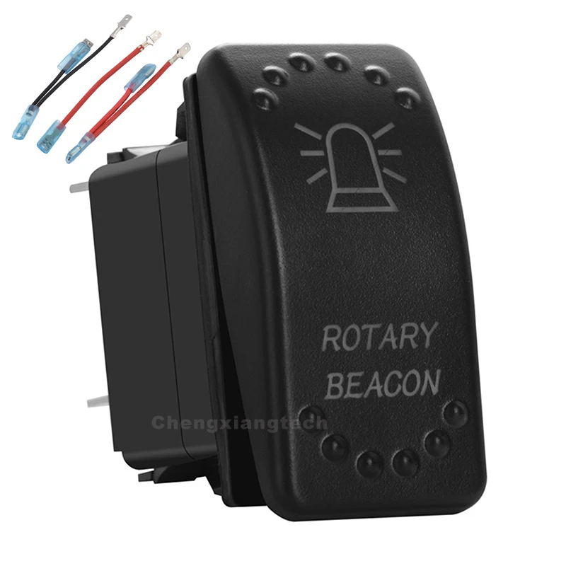 

Car Boat Green Led 5Pin On/Off SPST Rocker Switch Rotay Beacon 20A/12V 10A/24V Overload Protection+Jumper Wires Set