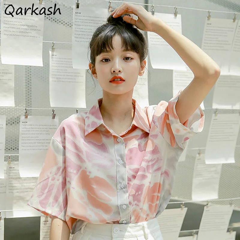 Shirts Women Printed Harajuku Loose Tops Students Basic Turn-down Collar Summer Sweet Female Casual Clothing Sun-proof Popular
Shirts Women Printed Harajuku Loose Tops Students Basic Turn-down Collar Summer Sweet Female Casual Clothing Sun-proof Popular