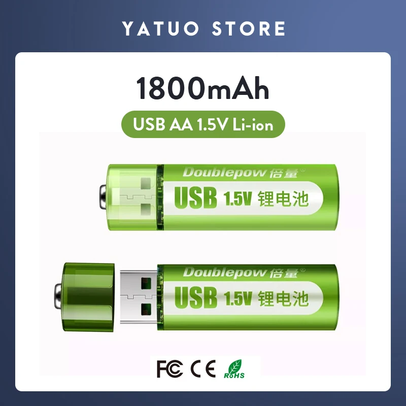 1.5V AA rechargeable battery 1800mWh USB AA rechargeable li-ion battery for remote control mouse small fan Electric toy battery
1.5V AA rechargeable battery 1800mWh USB AA rechargeable li-ion battery for remote control mouse small fan Electric toy battery