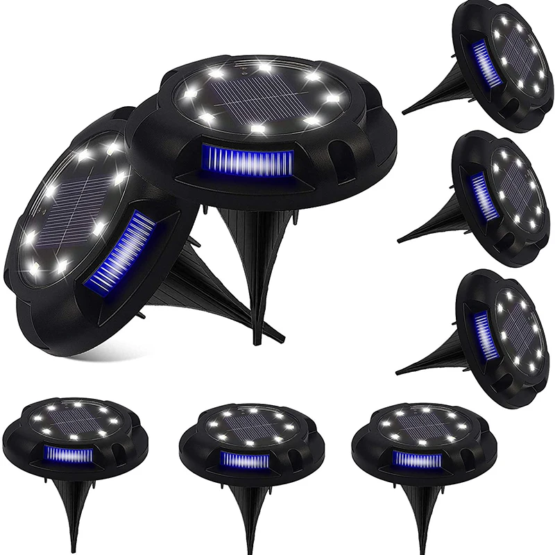 8 Pack Solar Ground Lights Outdoor, Disk Light 8 LED Cool White + 4 LED Blue, Waterproof Solar Powered Lights, In-Ground
8 Pack Solar Ground Lights Outdoor, Disk Light 8 LED Cool White + 4 LED Blue, Waterproof Solar Powered Lights, In-Ground