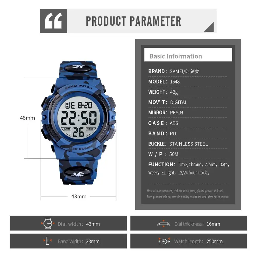 SKMEI Fashion Kids Watches Sport Children's Watch 5bar Waterproof Colorful Lights 12/24Hour Camouflage relogio infantil 1548 Boy
SKMEI Fashion Kids Watches Sport Children's Watch 5bar Waterproof Colorful Lights 12/24Hour Camouflage relogio infantil 1548 Boy