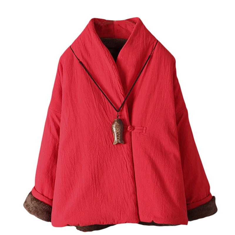 Aransue Chinese Style Ancients Outwear Cross Collar Cotton Padded Clothes Thickened Plush Coat
Aransue Chinese Style Ancients Outwear Cross Collar Cotton Padded Clothes Thickened Plush Coat