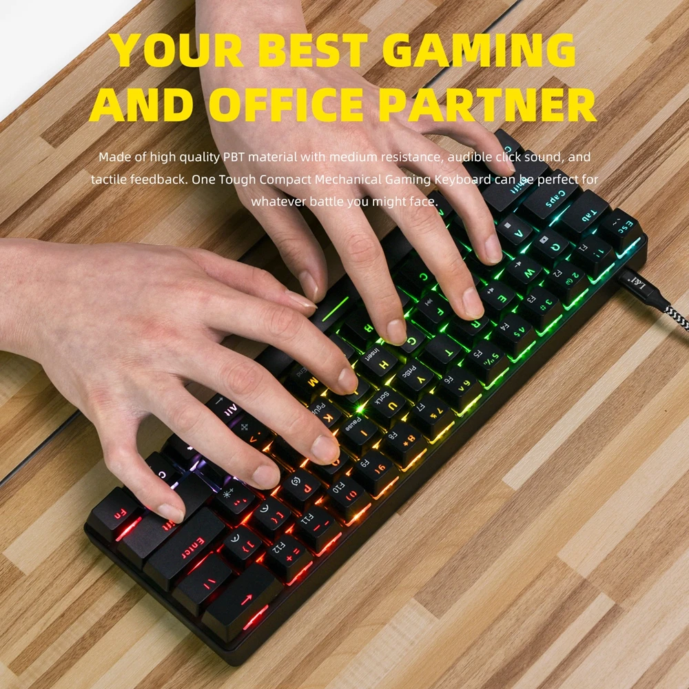 Smart Duck XS61 60% mechanical keyboard rgb switch led software type c doubleshot keycap macro program blue red brown black
Smart Duck XS61 60% mechanical keyboard rgb switch led software type c doubleshot keycap macro program blue red brown black