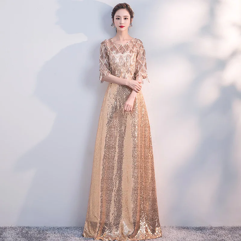 Hollow Out Female Choir Performance Pleated Dresses Bling Sequins Tassel Evening Prom Gown Elegant Slim Summer New Long Skirt 
Hollow Out Female Choir Performance Pleated Dresses Bling Sequins Tassel Evening Prom Gown Elegant Slim Summer New Long Skirt