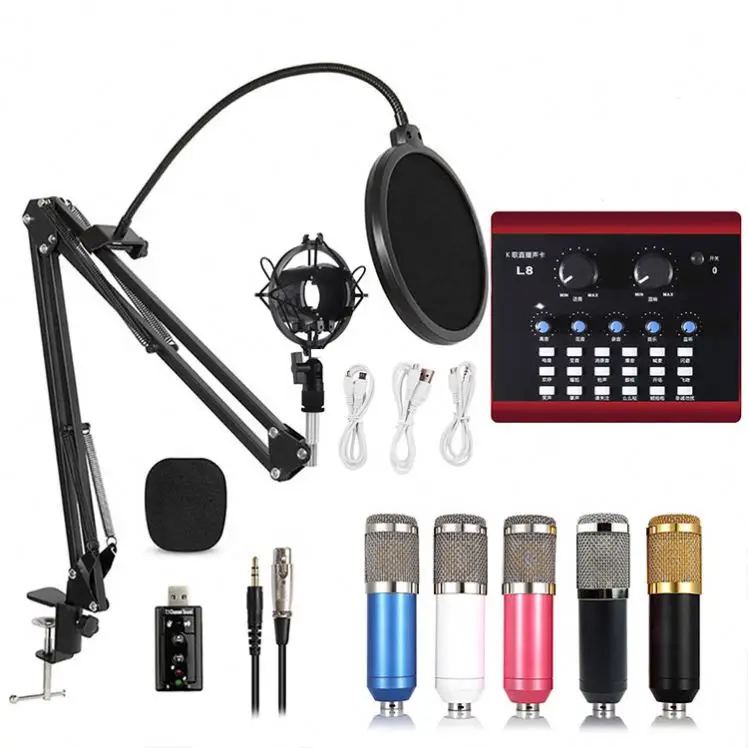 Professional recording Mic with shock mount POP filter set for YouTube live broadcast Condenser Microphone Sound Card kit
Professional recording Mic with shock mount POP filter set for YouTube live broadcast Condenser Microphone Sound Card kit