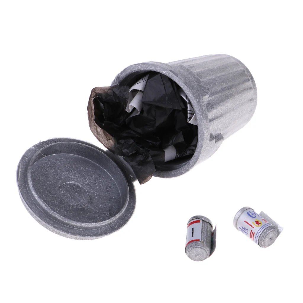 1:12 Dollhouse Miniature Metal Trash Garbage Can Home Decoration Silver Trash Can Dollhouse Accessories
1:12 Dollhouse Miniature Metal Trash Garbage Can Home Decoration Silver Trash Can Dollhouse Accessories