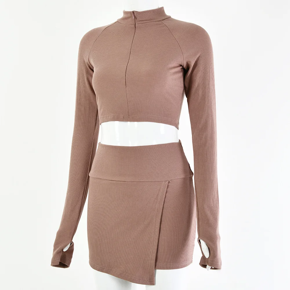 Hola TeenYang O Neck Ribbed Zipper Two Piece Set Solid Long Sleeve Crop Top Short Skirt Set Ladies Streetwear Tracksuit Outfits
Hola TeenYang O Neck Ribbed Zipper Two Piece Set Solid Long Sleeve Crop Top Short Skirt Set Ladies Streetwear Tracksuit Outfits