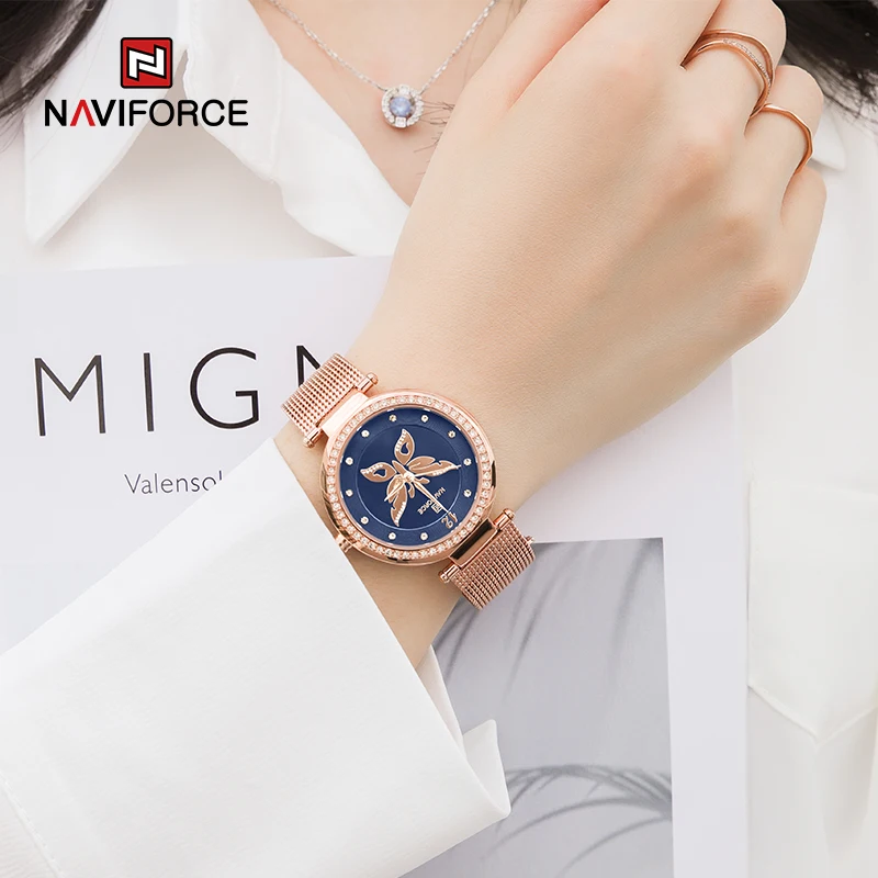 NAVIFORCE Watches For Woman Romantic Quartz Relogio Masculino Elegant Smart Clock Waterproof Butterfly Wristwatch Unique Gift
NAVIFORCE Watches For Woman Romantic Quartz Relogio Masculino Elegant Smart Clock Waterproof Butterfly Wristwatch Unique Gift